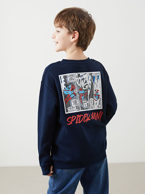 Bisiklet Yaka Spider-Man Bask?l? Erkek ?ocuk Ti??rt