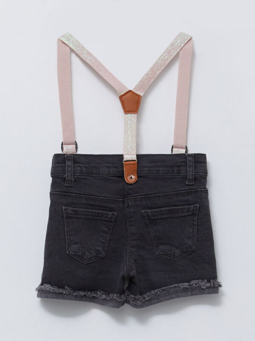 Basic K?z Bebek Jean ?ort ve Pantolon Ask?s? 2li Tak?m - Waikiki фото 2