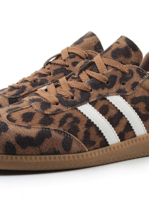 03-270-6PC LT. BROWN/LEOPARD Кеды женские (натуральная кожа) - Фабричный китай фото 4