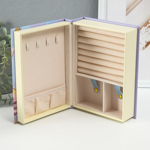 Шкатулка - книга для украшений «Прекрасные цветы», искусственная кожа, 15.5×21.5×7 см