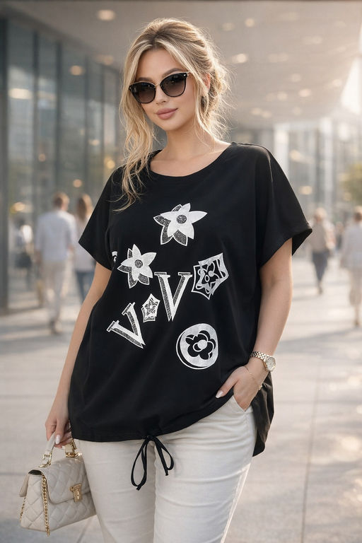 Нарядная футболка Graphic Bloom арт. А1025