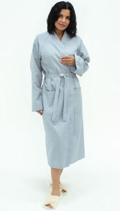 Халат SPA тк. полот. 7х7 16450 светлый графит/120-176 - Шуйские ситцы фото 6