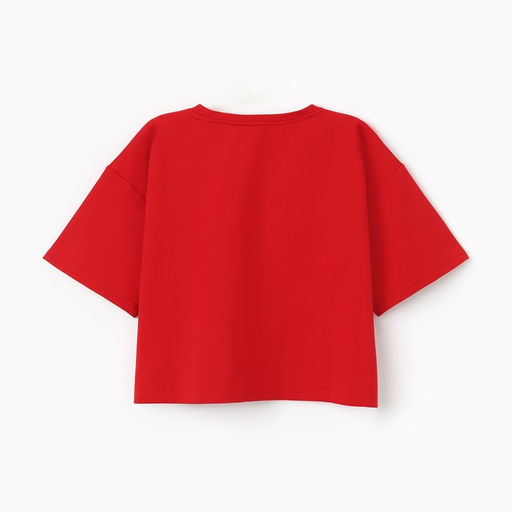 Футболка укороченная женская MINAKU OVERSIZE FIT, фуксия, размер 50