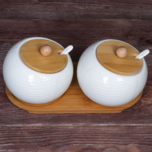 Набор для специй 2 предмета 550 мл с ложкой / CF110 /уп 24/ на подставке - Галеонтрейд фото 2