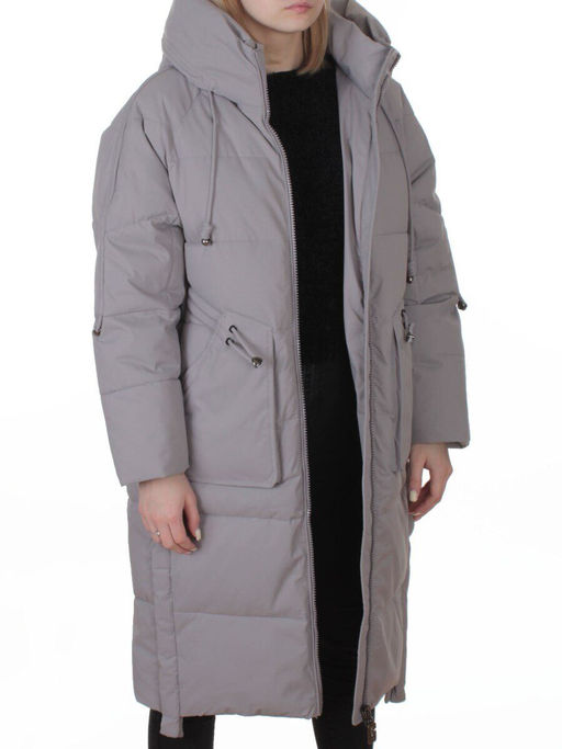 6615 GRAY Пальто зимнее женское (200 гр. холлофайбер)