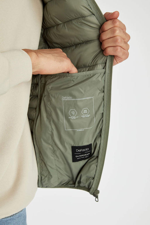 Пуховик Slim Fit с капюшоном - Defacto фото 8