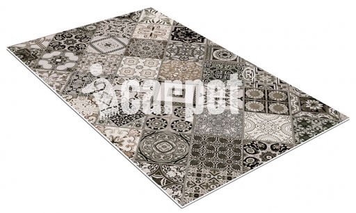 Коврик вырезной icarpet PRINT антискользящий (133) "Плитка Тоскана" 40х60 мокко