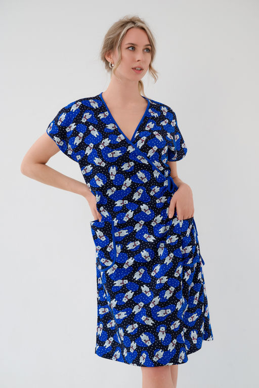 Халат женский из кулирки Надежда мишки