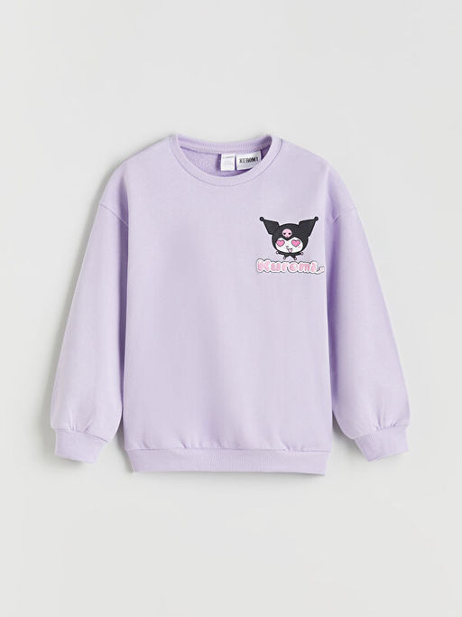 Bisiklet Yaka Kuromi Bask?l? K?z ?ocuk Sweatshirt