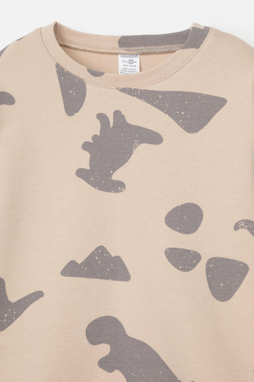 Crockid _ К 1552/темно-бежевый,дино пижама дет