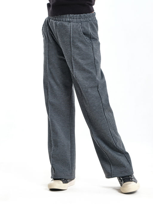 Брюки палаццо в клетку штаны для девочки детская одежда вещи 22-7859 черная клетка - Mini maxi фото 7