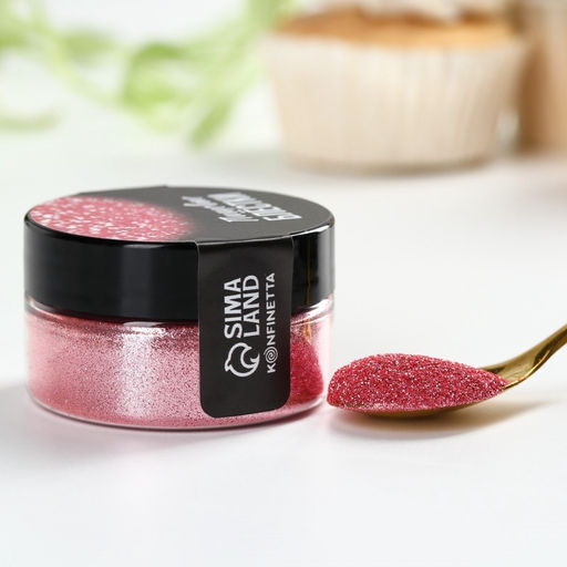 Блёстки пищевые мелкой фракции розовые для капкейков, тортов и напитков, 5 г. - KONFINETTA фото 6