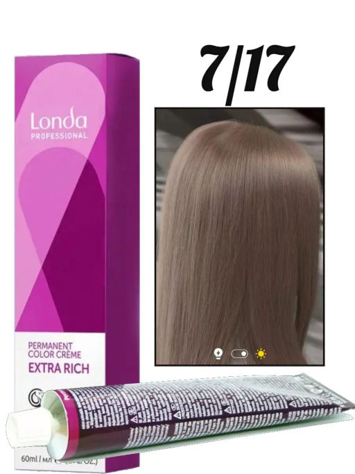Стойкая краска 7/17 блонд пепельно-коричневый LondaColor