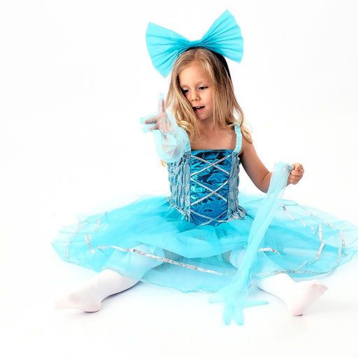 Карнавальный костюм «Милая Мальвина»: платье, перчатки, гольфы, ободок, рост 104-134 см