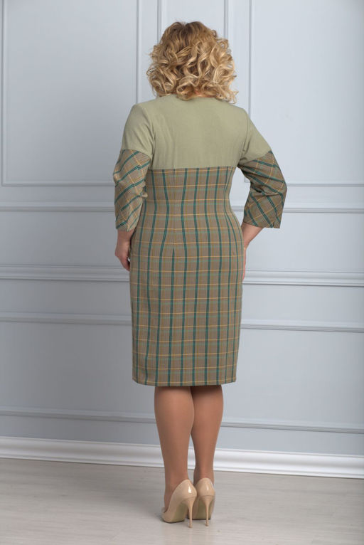 Платье ANELLI 205 зеленая клетка  фото 4