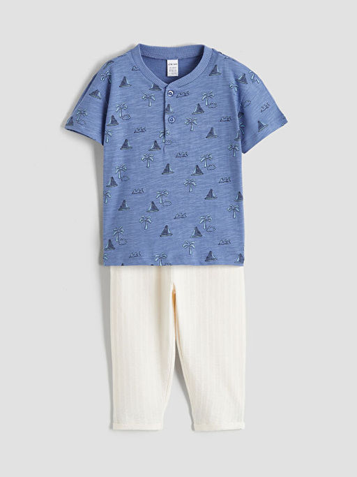 Desenli Erkek Bebek Ti??rt ve Pantolon