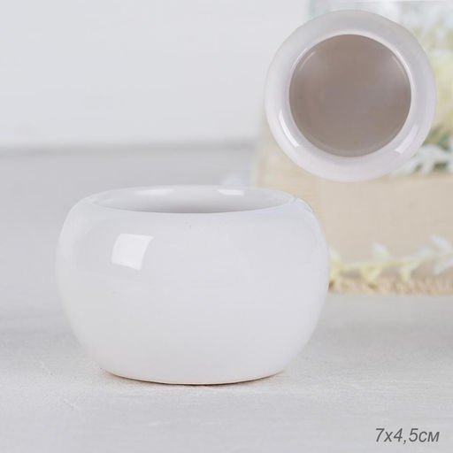 Кашпо 10х10x7 см / 102W /уп 288/белое