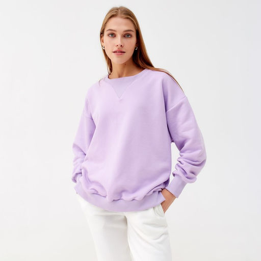 Костюм женский (свитшот, брюки) MINAKU: Casual Collection, сиреневый, размер 42