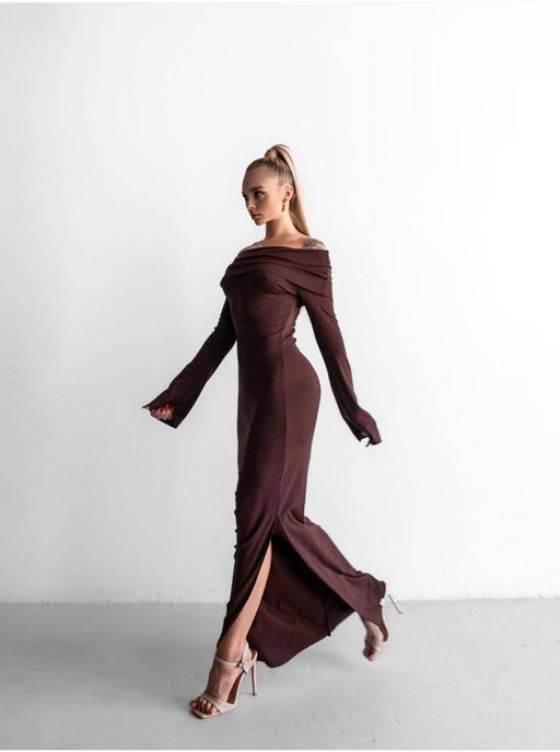 K13287 Платье КОРИЧНЕВЫЙ