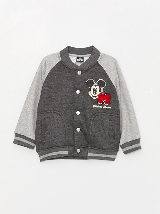 Kolej Yaka Mickey Mouse Bask?l? Erkek Bebek Kolej Ceket - Waikiki фото 3
