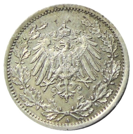 Монета 1/2 марки 1918 года A Германия