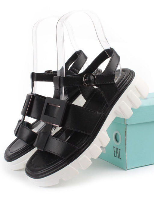 08-PEY195-3 BLACK Босоножки женские (натуральная кожа) - Фабричный китай фото 14