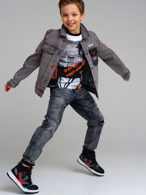 12411151 Куртка текстильная джинсовая для мальчиков