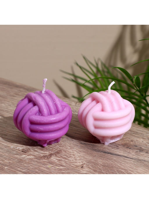 Свеча "Клубок" 6х5х6 см, соевый воск МИКС