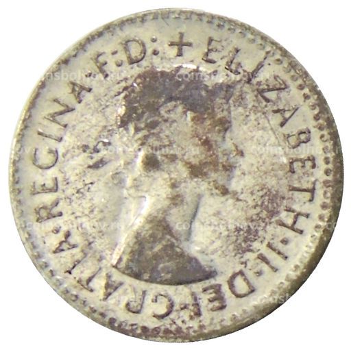 Монета 3 пенса 1955 года Австралия