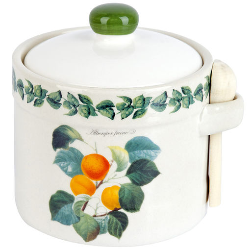 Банка для сыпучих продуктов + ложкаFruit Garden 11,5х9,5х11,5см v=450мл (керамика)(подарочная уп.)