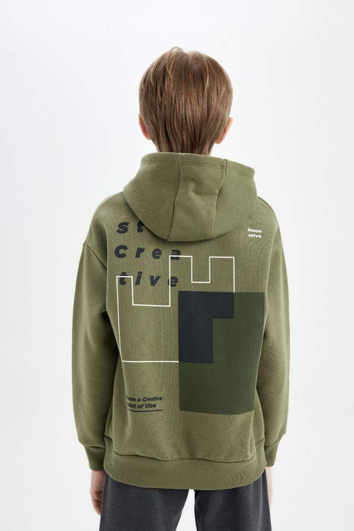 Толстовка оверсайз с круглым вырезом для мальчиков - Defacto фото 6
