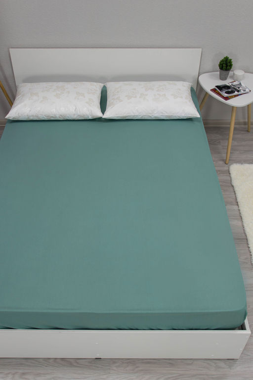 Простыня на резинке аквамарин 180х200 бязь 120гр/м Текстильная коллекция