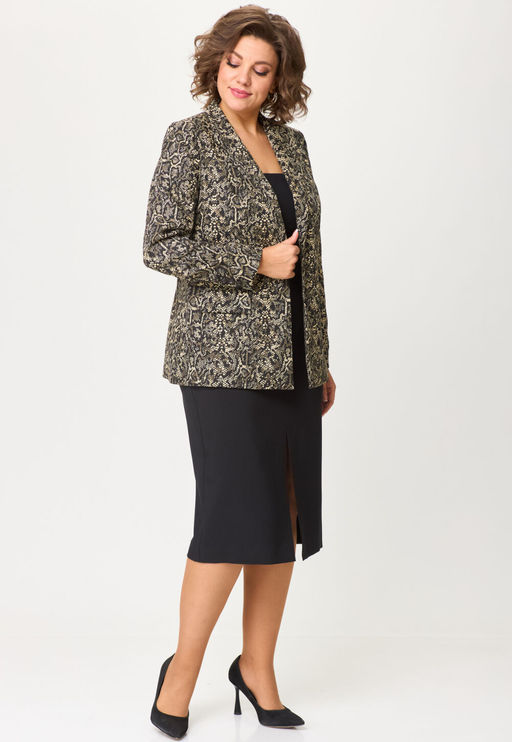 Костюм БелЭльСтиль 866/597 золото дизайн+черный однотон фото 6