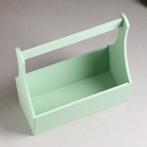 Кашпо деревянное Виллиан Лонг, с ручкой, 2512,510(28) см Оливковый - Дарим красиво фото 3