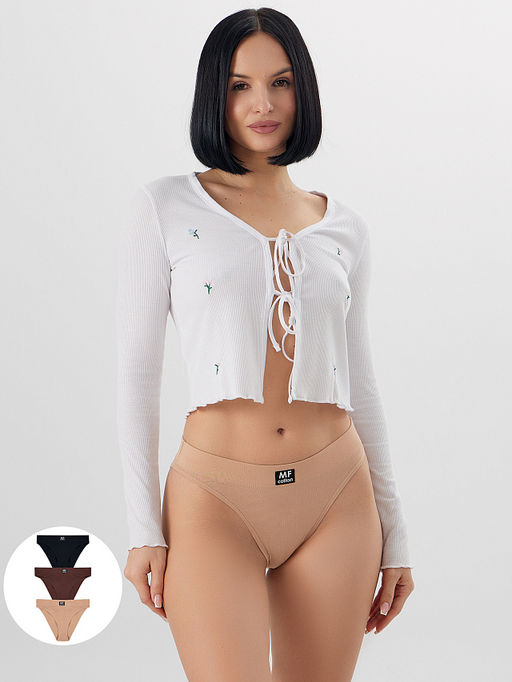 Трусы слипы женские в наборе, 3 шт