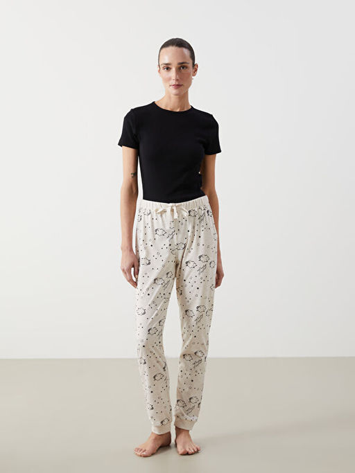 Beli Lastikli Desenli Kad?n Jogger Pijama Alt
