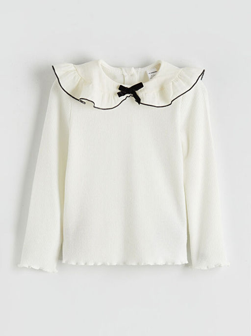 Bebe Yaka Dokulu K?z ?ocuk Ti??rt