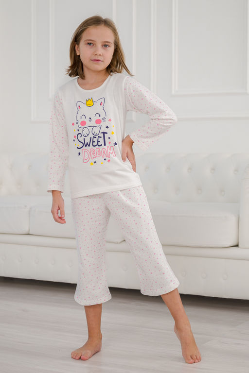Пижама детская из футера Кисонька звездный