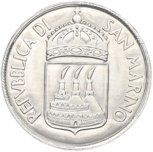 Монета 10 лир 1973 года Сан-Марино