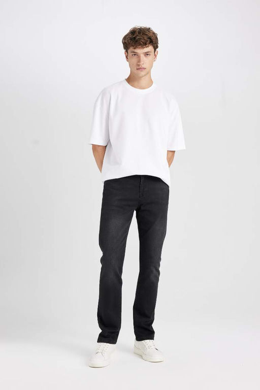 Джинсовые брюки Sergio Regular Fit Normal Mold с нормальной талией и зауженными штанинами - Defacto фото 4