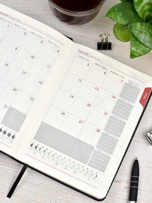 Ежедневник датированный 2024 ESCALADA, АСТРОЛОГИЧЕСКИЙ, А6+, 200 л., арт. 64243/ 20 ПЛОНЖЕ ЭКСТРА МЕТТАЛИК ЧЁРНЫЙ  фото 20