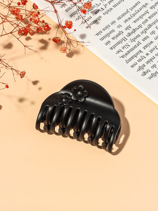 Цена за 12 шт. Крабик для волос «Ночка», два цветка, 6.8 см, матовый и глянец, МИКС