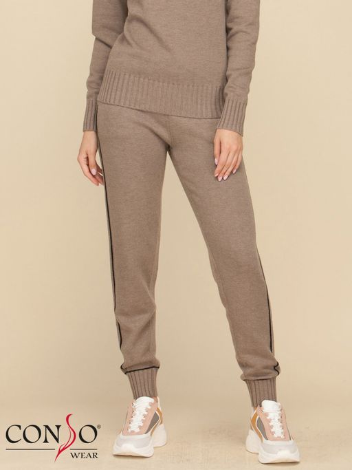 Conso/KS 190608 - cappuccino Костюм женский: джемпер+брюки фото 5