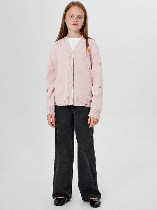 Кардиган для девочек розовый