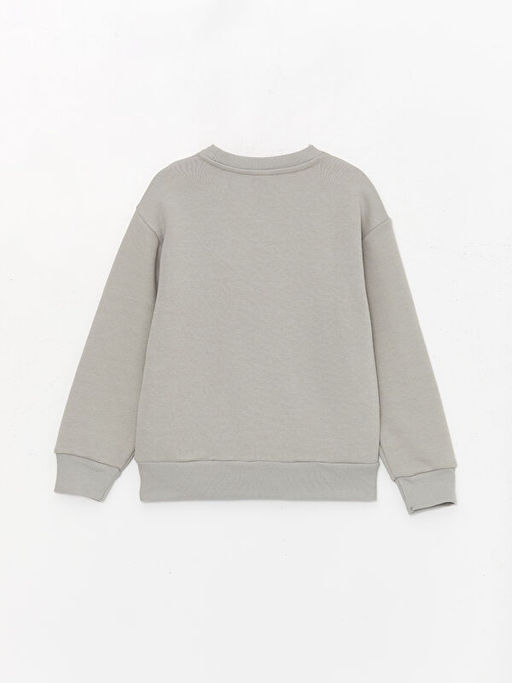 Bisiklet Yaka Bask?l? Uzun Kollu Erkek ?ocuk Sweatshirt - Waikiki фото 2