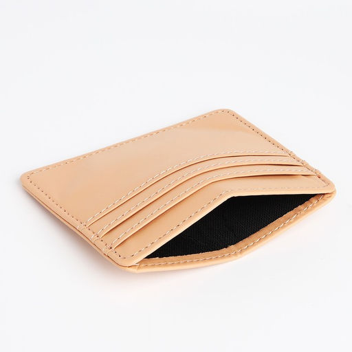 Картхолдер, на 3 карты, отделение для купюр, бежевый