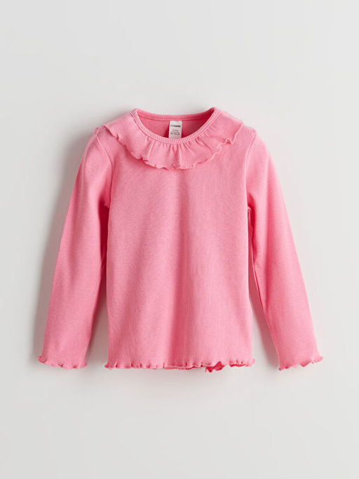 Bisiklet Yaka Kurdele Detayl? K?z ?ocuk Ti??rt 2li