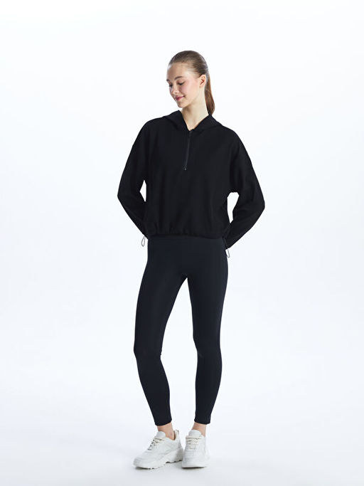 D?z Uzun Kollu Oversize Kad?n Hoodie