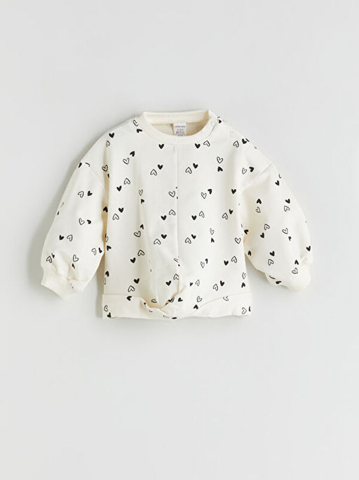 Bisiklet Yaka K?z Bebek Sweatshirt ve Tayt 2li