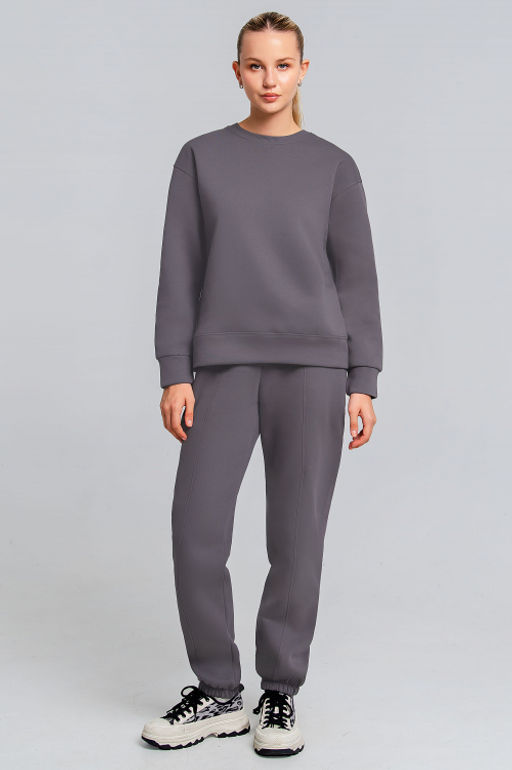 Арт. 2909 Костюм женский с начесом 44-52 (5 шт) Цвет:верх-серый, низ-серый - Калинка фото 6